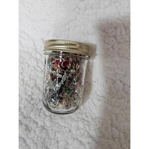 Mystery Jewelry Jar Mixed 23 Pairs Of Earrings As Is - Jar Is Included